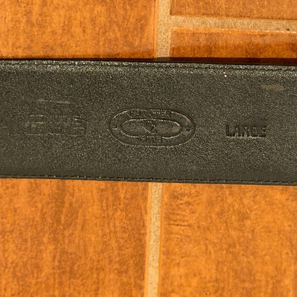 Charter Club Wide Black Leather Fashion Belt Women's Size Large - Picture 4 of 9